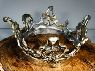 19TH CENTURY SOLID BRASS CROWN ORNAMENT 388 GRAMS 3