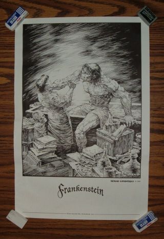 Bernie Wrightson Frankenstein 1995 Art Print Poster Distributed By Sideshow Inc.