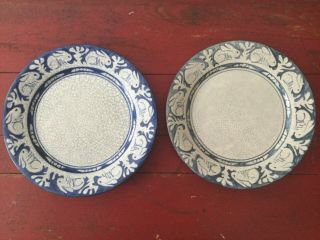 Set Of 2 Antique Dedham Rabbit 10 1/4” Plates,  Signed