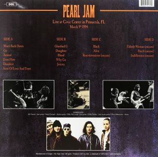 PEARL JAM : LIVE AT CIVIC CENTER 1994 : DOUBLE 180G YELLOW VINYL LP 2