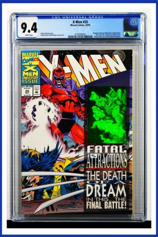 X - Men 25 Cgc Graded 9.  4 Marvel 1993 Gambit Hologram Wraparound Cov.  Comic Book