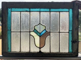 Antique Edwardian Era Leaded Stained Glass Window Old Architectural Pub Salvage