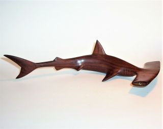 Old Hammerhead Shark Hand Carved Ironwood Art Sculpture Statue Figurine Vintage