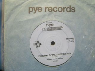 Record 7” Single The Status Quo Pictures Of Matchstick Men 2741