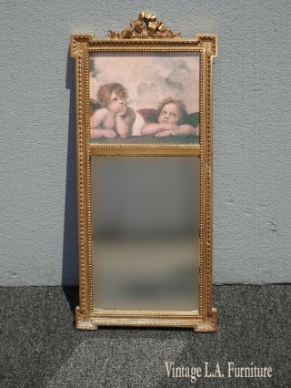 Vintage French Country Shabby Chic Wall Mirror Cherubs