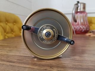 Vintage Fin - Nor No.  3 Fly Fishing Reel.  With Line.  Left - Hand Retrieve