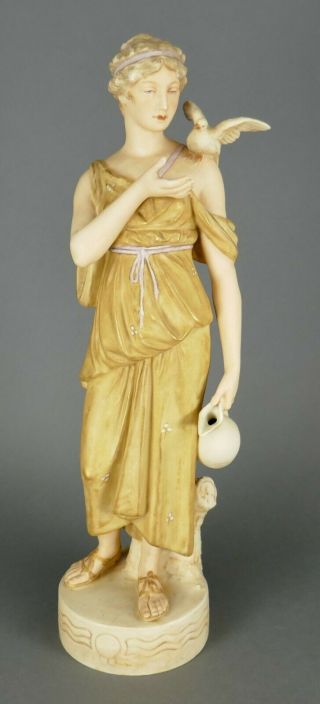 Fine Antique Art Nouveau Royal Dux Czech Porcelain Figurine Statue