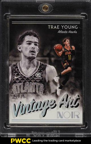 2018 Panini Noir Vintage Art Trae Young Rookie Rc /25 299 (pwcc)