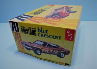 AMT Y729 1970 FORD 70 Mustang MACH I Mustang BLUE CRESCENT annual unbuilt kit 3