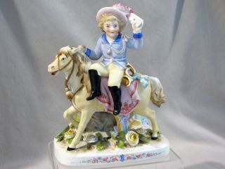 Vintage German Porcelain Figurine - Boy On A Horse