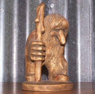Vintage Artist Signed Dovregubben Norwegian Troll/hand Carved Wood Mountain King