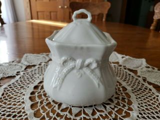 1890 - 1920 Antique Maddock Lamberton Porcelain Ironstone Canister Or Sugar Bowl