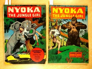 2 Nyoka The Jungle Girl 1947 Vol.  2 9 & 11 Comic Books Golden Age