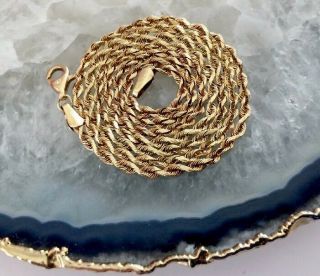 Vtg.  Solid 10k Yellow Gold Chain Necklace 5.  5 Grams 20 1/4”long