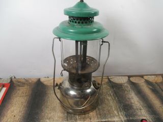 Vintage Coleman Lantern Chrome & Green Dated 8 - 35