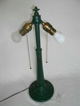 Antique Signed Bradley And Hubbard Arts And Crafts Lamp Base For Slag Glass Lamp