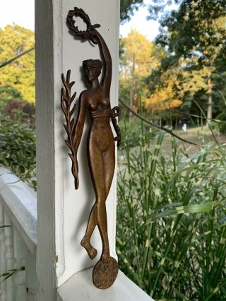 Antique Brass Bronze Nude Female Figure Neoclassical Sports Victory Lesbian