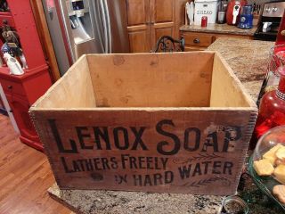 Antique LENOX SOAP Advertising Wood Box Crate 2