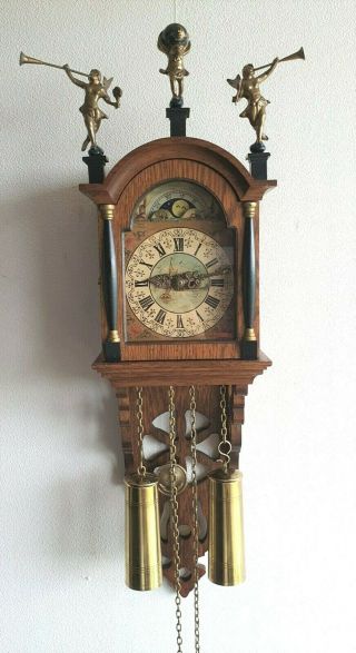 Warmink Dutch Clock Small Schippertje Vintage Wall Clock Bell Strike Moonphase