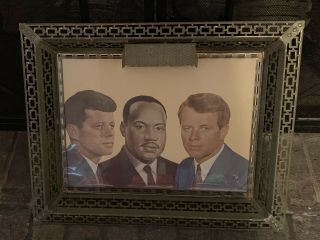Vintage John F Kennedy Martin Luther King Robert Kennedy Mem Lighted Picture
