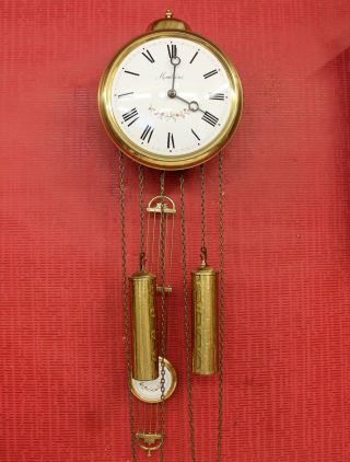 Old Small Wall Clock Comtoise Chime Clock By MontrÉsor