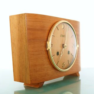 HERMLE Vintage Mantel Clock HIGH GLOSS RARE MODEL 3 Bar Chime German Mid Century 3