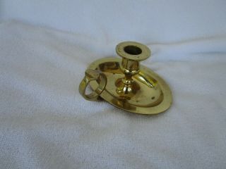 Vintage Solid Brass Candle Stick Holder With Handle Quality,  Heavy