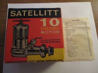 Vintage Jan David Andersen Satellitt 10 Diesel Motor Model Airplane Engine 2