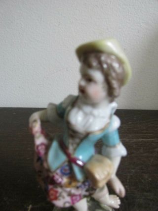 Antique Dresden Germany Porcelain Girl Figurine 3.  5 