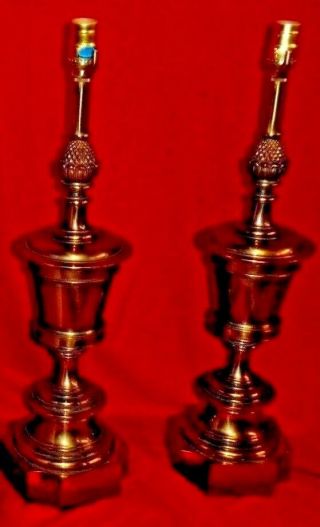 Vintage Stiffel Brass Pineapple Table Lamps