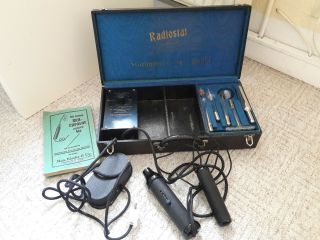 Big Vintage Violet Ray Machine Radiostat 4 Wands High Frequency