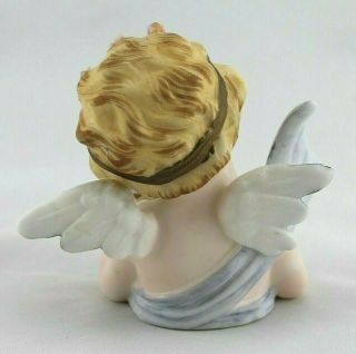 Vintage Napco Ceramics Angel Cherub Bust w/Concertina Accordion Figurine F509 4 