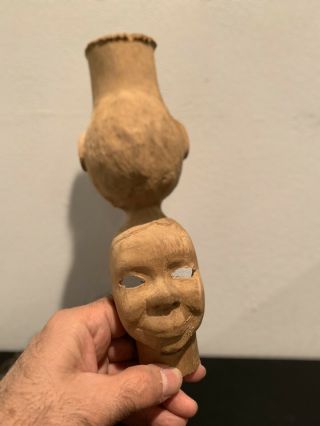 Small Unfinished Wooden Ventriloquists Dummy Head Created By Frank Marshall