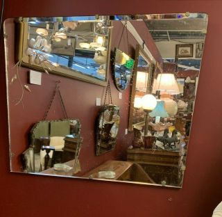- Vintage Hollywood Regency Deco Etched Mirror