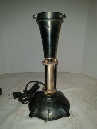 Vtg Art Deco Arts & Craft Torchiere Lamp Base Black & Brass 1900 - 1940