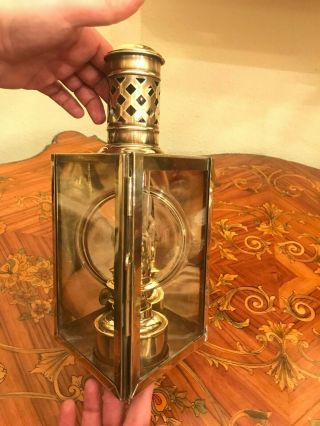 Rare Antique Danish Brass Hanging Lamp Reflection Lamp