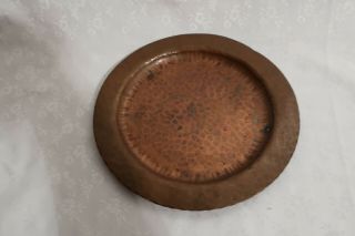 Antique Roycroft Arts & Crafts Hammered 8 " Copper Plate Great Mark