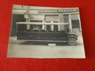 Vintage 1920s/1930s Linen Backed Paterson Vehicle Company Bus Photo D