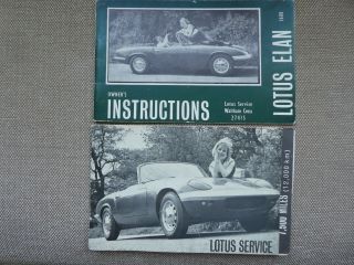 Lotus Elan Owners Handbooks 1965 1600cc Vintage Elite Europa Chapman Barn Find
