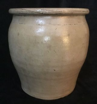 Antique Saltglazed Stoneware Ovoid Crock With Cobalt Bee Decoration 2