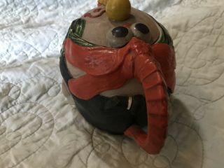 Face Teapot.  Pottery folk art. 3
