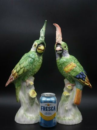 Exquisite Mottahedeh Majolica " Cockatoo " 16 " Figurines Made In Italy