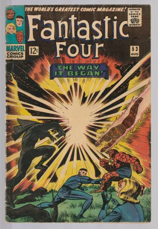 Fantastic Four 53 - 1st Klaw / 2nd And Origin Black Panther Vg/fn Marvel Comics