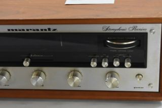 Vintage Marantz 2220B Stereophonic AM/FM Receiver Wood Case Lights Out 3
