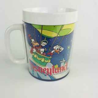 Vintage Thermo - Serv Insulated Disneyland Mickey Donald Tinkerbell Coffee Cup Mug