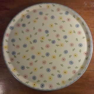 Luray Pastel Go Along Flowers 12 " Round Serving Platter Hand Painted Germany