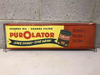 Vintage Purolator Oil Filter Rack Display Sign Advertising