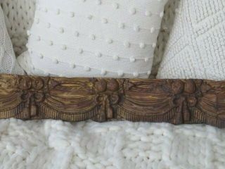 Gorgeous Old French Metal Embossed Tin Valance Front Only Tassels Bows Scallops