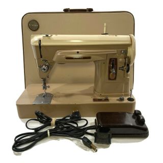 Vintage Singer 404 Slant Needle Sewing Machine With Case,  &