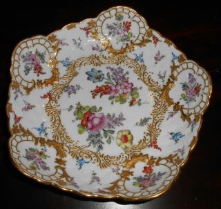 Antique Choisy - Le - Roi French Hand Painted Floral & Gold Footed Bowl